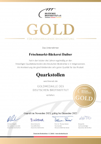 Gold 2021 Quarkstollen