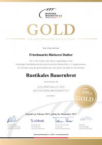 Gold 2023 Rustikales Bauernbrot